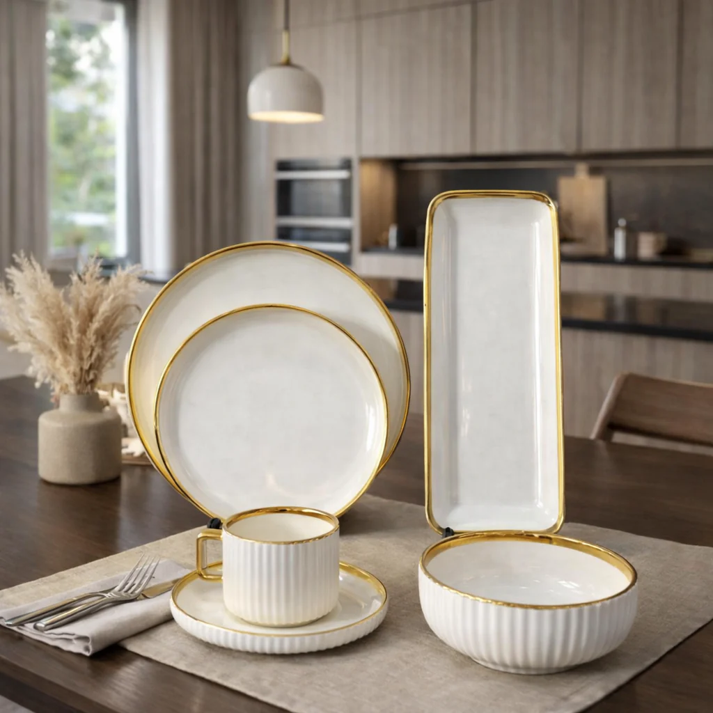 32Pcs Ceramic Dinner Set - White