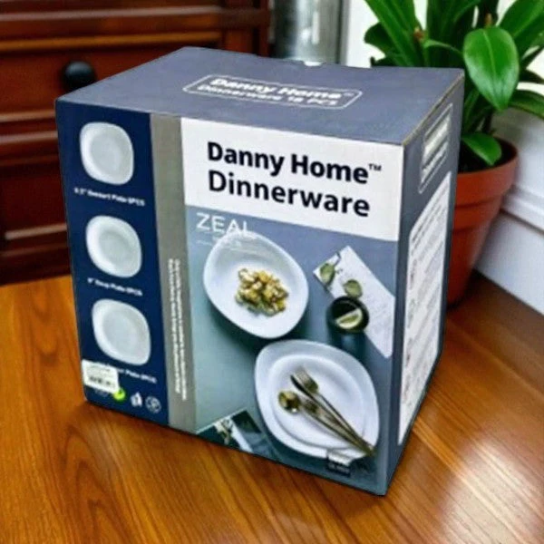 Danny Home White Opal Dinner Set Square - 18Pcs - Image 3