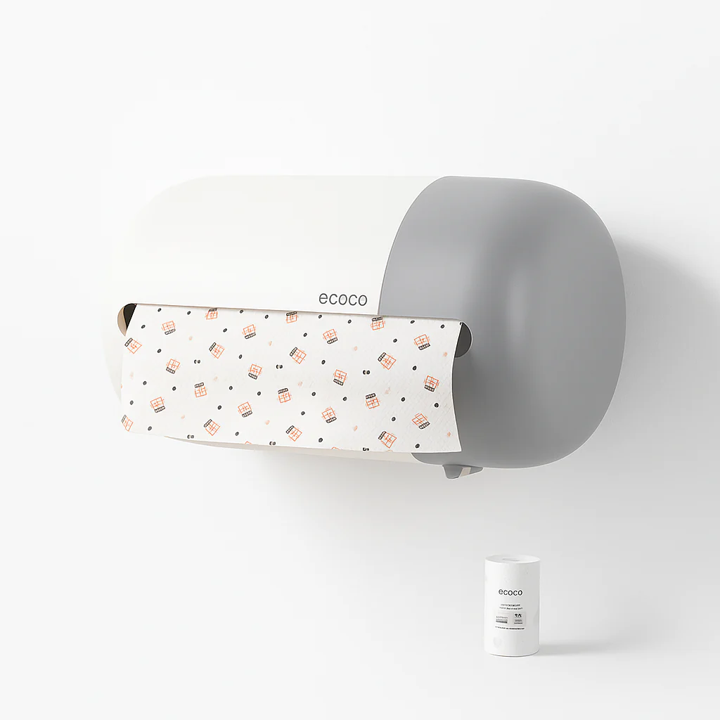 Ecoco Kitchen Wall Mounted Tissue Box with Tissue Roll - Image 4