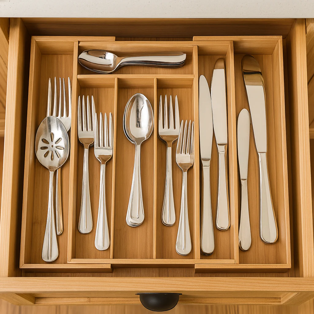 Expandable Bamboo Drawer Organizer - Image 2