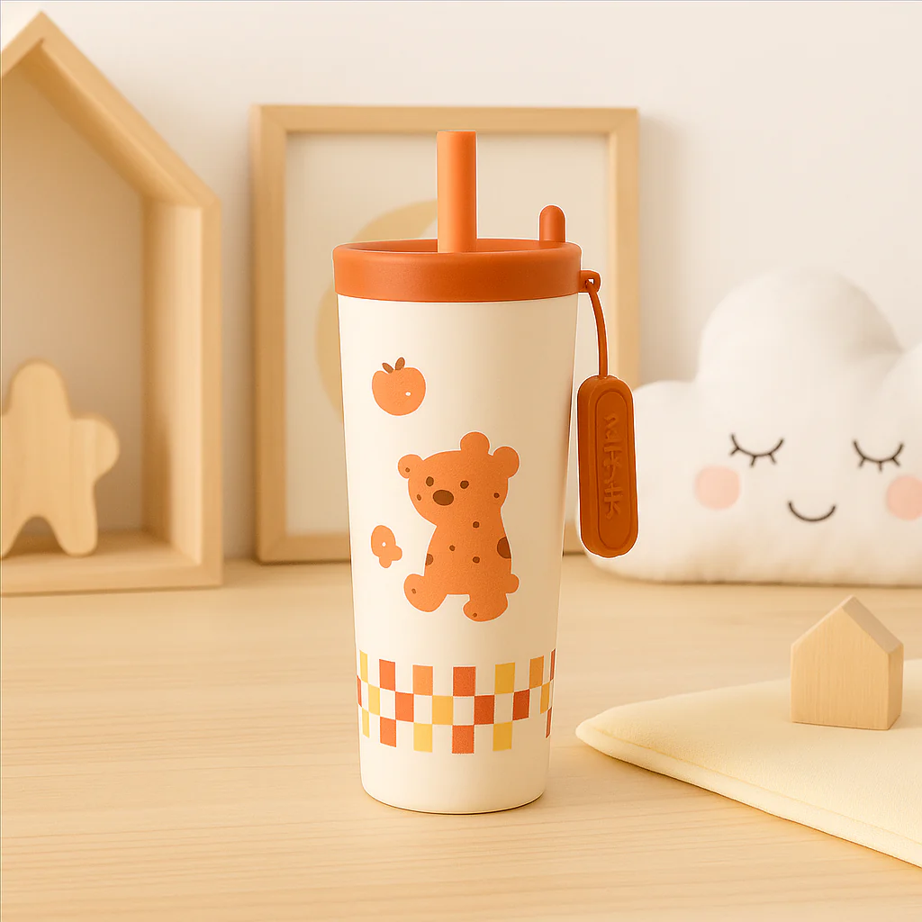 Kids Cartoon Straw Tumbler – 800ml - Image 3