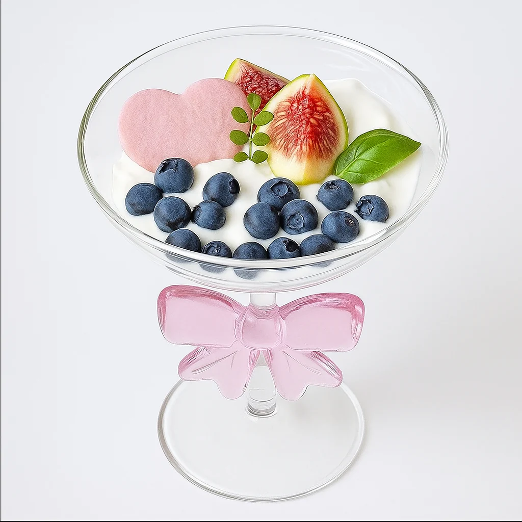 Pink Bow Dessert Glass - Image 3