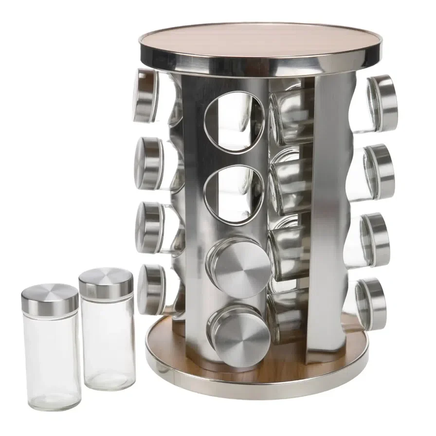 Revolving Glass Spice Jar Set Rack (16 Pc.) - Image 3