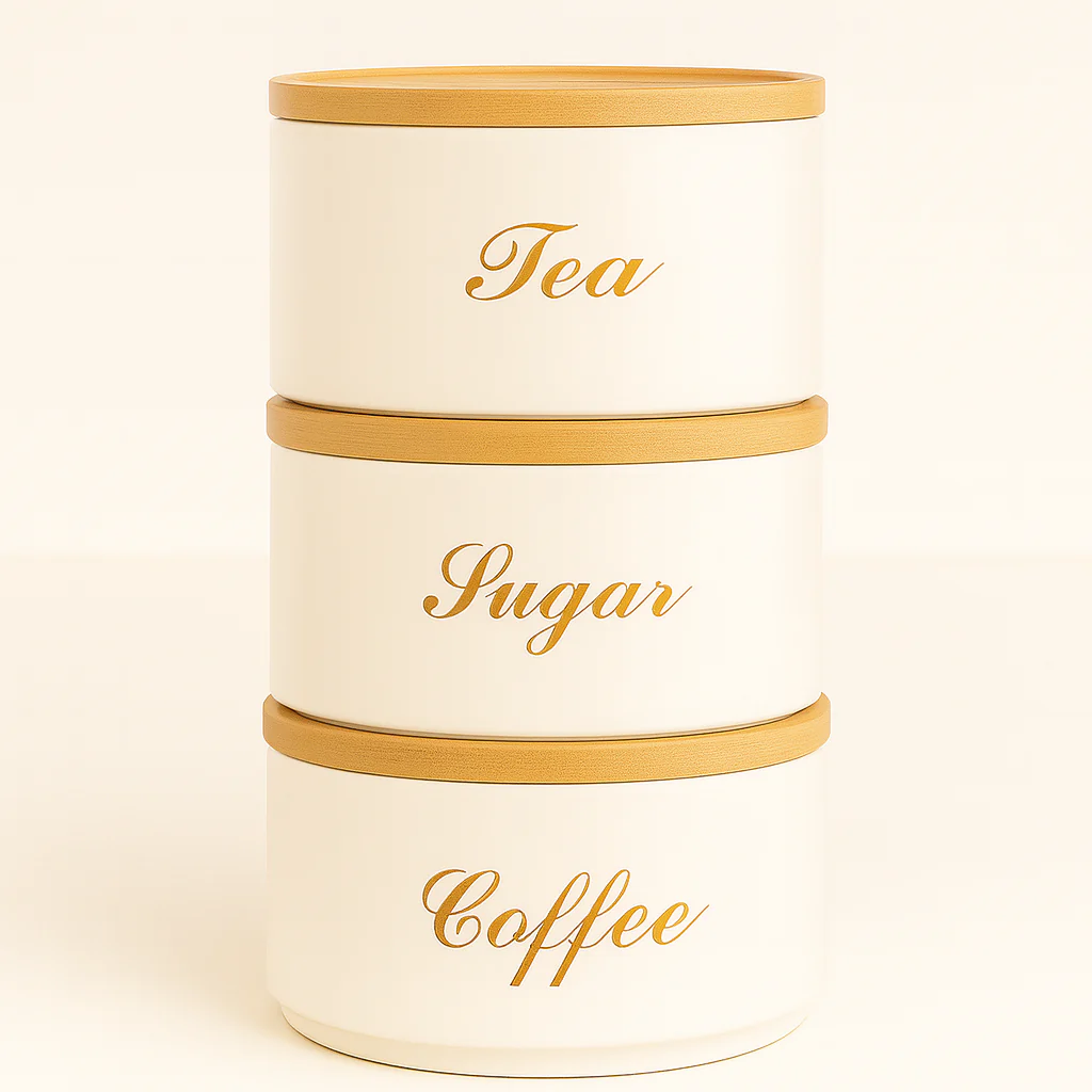 Stacking Metal Canister Set - White - Image 2