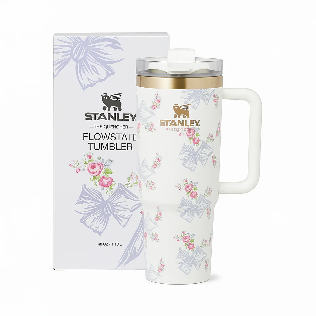 The Floral Quencher H2.0 FlowState™ Tumbler | 40 OZ | Beaux Blue - Image 3