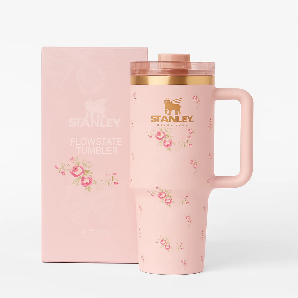 The Floral Quencher H2.0 FlowState™ Tumbler | 40 OZ | Pink - Image 3
