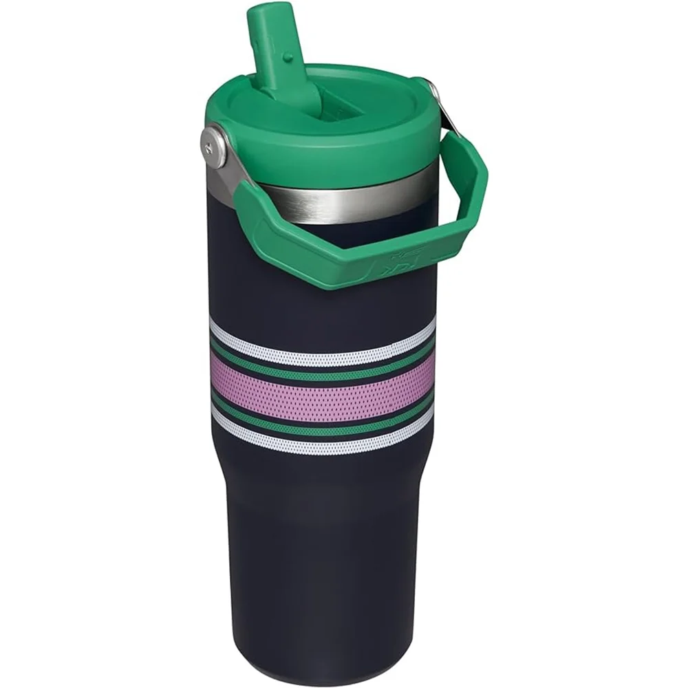 The IceFlow™ Flip Straw Tumbler | 30 OZ - Navy Mesh - Image 2