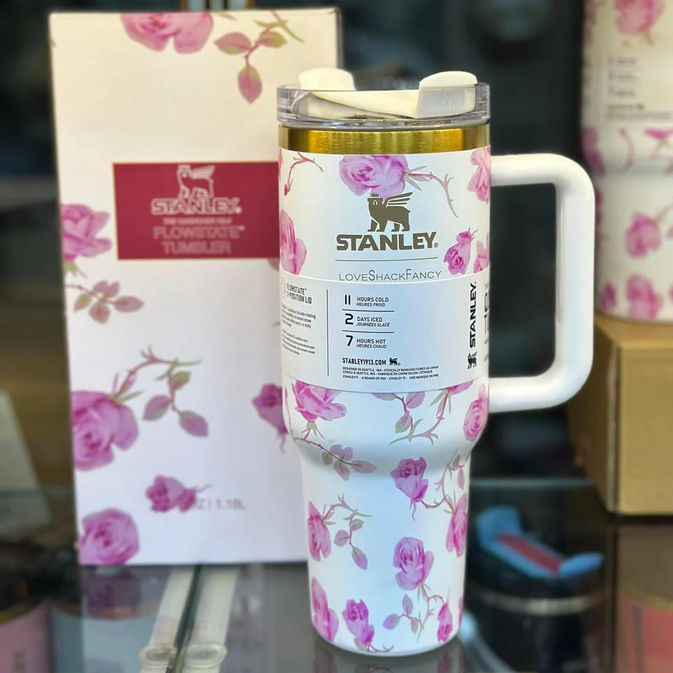 The Stanley x LoveShackFancy Quencher | 40 OZ | Ribbon Rosa | Printed Box - Image 3